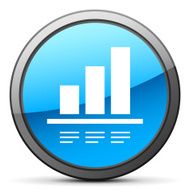 Bar Graph icon on a round button - Bright Series N7