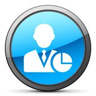 Businessman icon on a round button - Bright Series N5