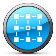 Flowchart icon on a round button - Bright Series N5