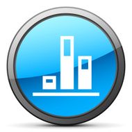 Bar Graph icon on a round button - Bright Series N8