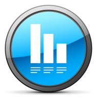 Bar Graph icon on a round button - Bright Series N9