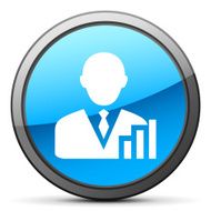 Businessman icon on a round button - Bright Series N6
