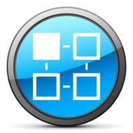 Flowchart icon on a round button - Bright Series N6