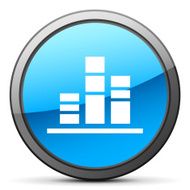 Bar Graph icon on a round button - Bright Series N10