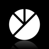 Pie Chart icon on a black background - White Series N2
