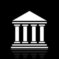 Bank icon on a black background - White Series N5