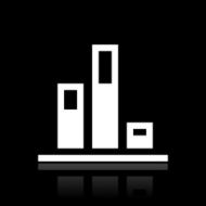 Bar Graph icon on a black background - White Series N12