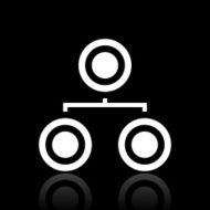 Organization Chart icon on a black background - White Series N3