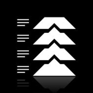 Flowchart icon on a black background - White Series N7