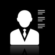 Businessman icon on a black background - White Series N10