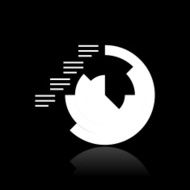 Coxcomb Chart icon on a black background - White Series N3