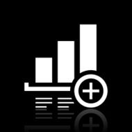 Bar Graph icon on a black background - White Series N13