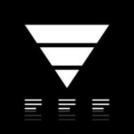 Pyramid icon on a black background - White Series N7