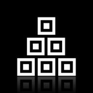 Logistics icon on a black background - White Series N6