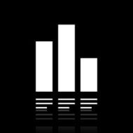 Bar Graph icon on a black background - White Series N14