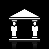 Bank icon on a black background - White Series N6
