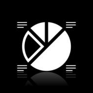 Pie Chart icon on a black background - White Series N3