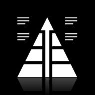 Pyramid icon on a black background - White Series N8