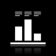 Bar Graph icon on a black background - White Series N15