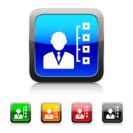Businessman icon on color buttons - Style Series N11
