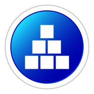 Logistics icon on a round button - Sticker Series N4