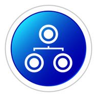 Organization Chart icon on a round button - Sticker Series N3