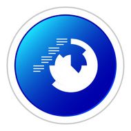 Coxcomb Chart icon on a round button - Sticker Series N3