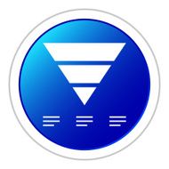 Pyramid icon on a round button - Sticker Series N7