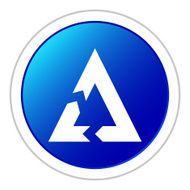 Chevron Chart icon on a round button - Sticker Series N7