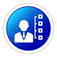 Businessman icon on a round button - Sticker Series N11
