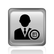 Businessman icon on a square button - Steel Series N9