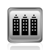 Office Building icon on a square button - Steel Series