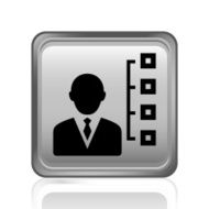 Businessman icon on a square button - Steel Series N11
