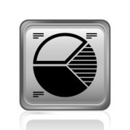 Pie Chart icon on a square button - Steel Series N5