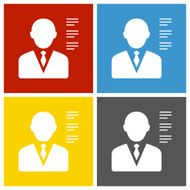 Businessman icon on square buttons - Square Series N10