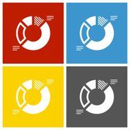Donut Chart icon on square buttons - Square Series N3