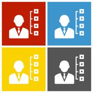 Businessman icon on square buttons - Square Series N11