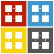 Flowchart icon on square buttons - Square Series N8