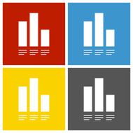 Bar Graph icon on square buttons - Square Series N14