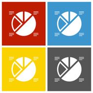 Pie Chart icon on square buttons - Square Series N4