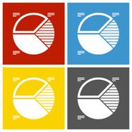 Pie Chart icon on square buttons - Square Series N5