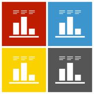 Bar Graph icon on square buttons - Square Series N15