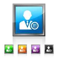 Businessman icon on square buttons - Squared Series N9