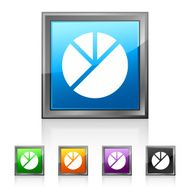 Pie Chart icon on square buttons - Squared Series N3