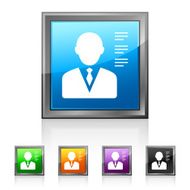 Businessman icon on square buttons - Squared Series N10