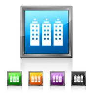 Office Building icon on square buttons - Squared Series