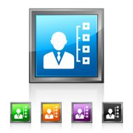 Businessman icon on square buttons - Squared Series N11