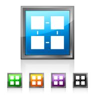 Flowchart icon on square buttons - Squared Series N8