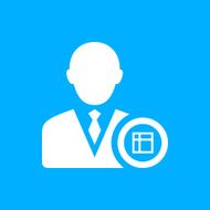 Businessman icon on a blue background - Smooth Series N9