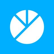 Pie Chart icon on a blue background - Smooth Series N3